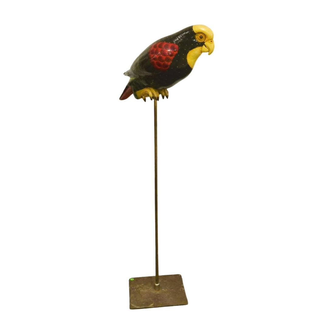 VINTAGE SERGIO BUSTAMANTE PAPIER-MACHE "FAT PARROT" SCULPTURE (1 of 7)