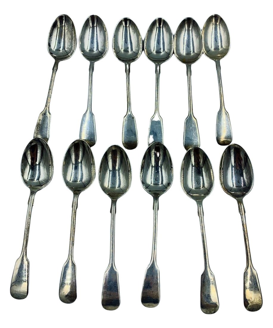 12 ENGLISH STERLING TEASPOONS 1915 (1 of 4)