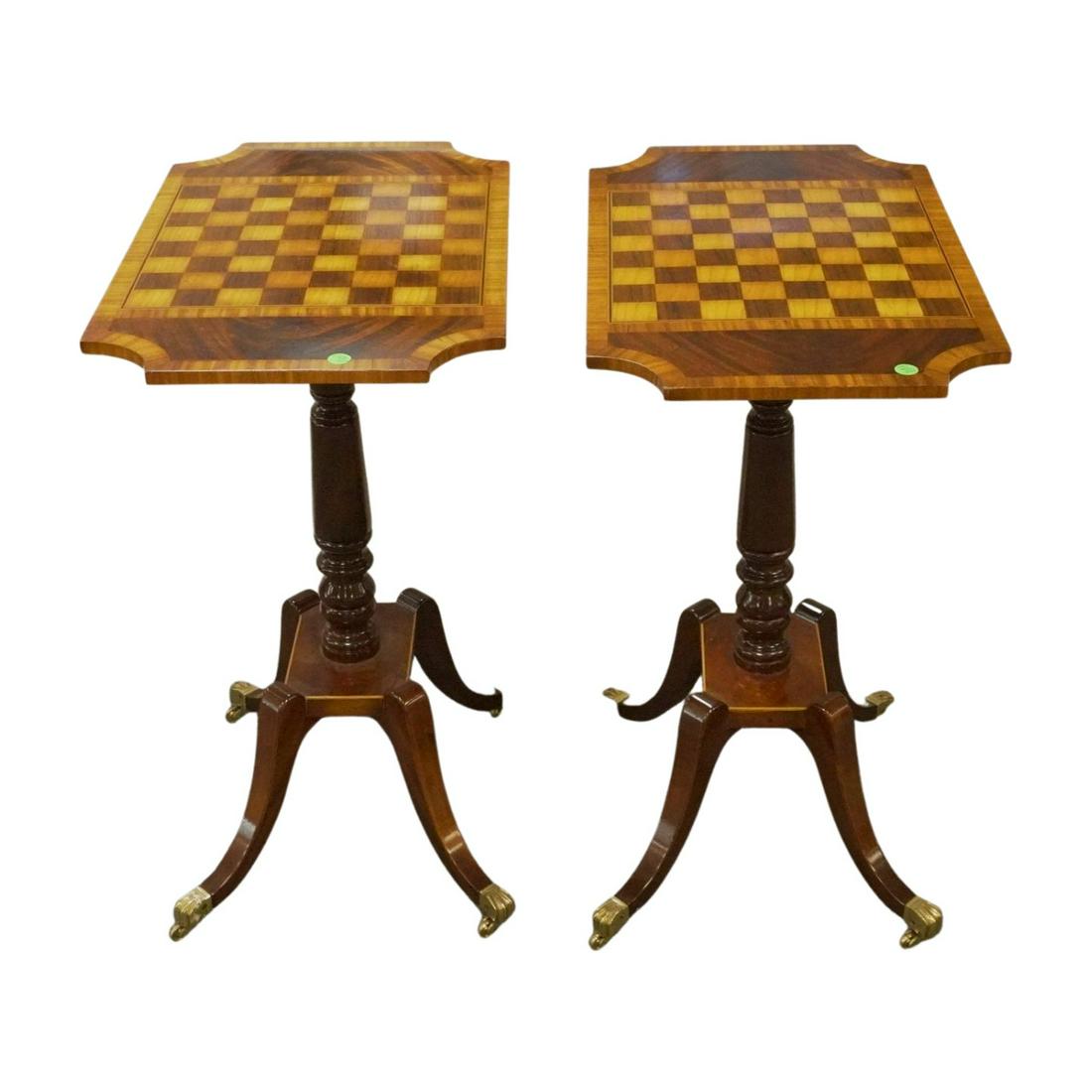 PAIR REGENCY STYLE INLAID GAME TABLES (1 of 4)