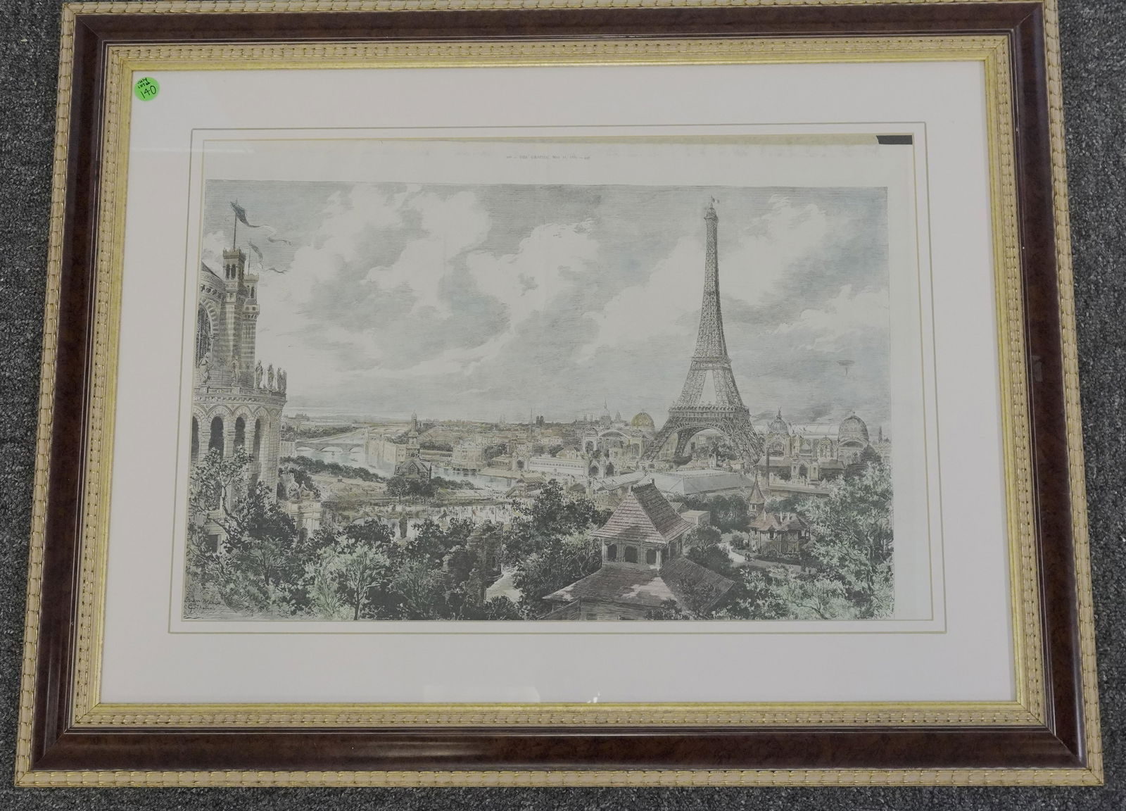 FRAMED ORIGINAL ANTIQUE UNIVERSAL EXPOSITION NEWSPAPER PAGE (1 of 5)