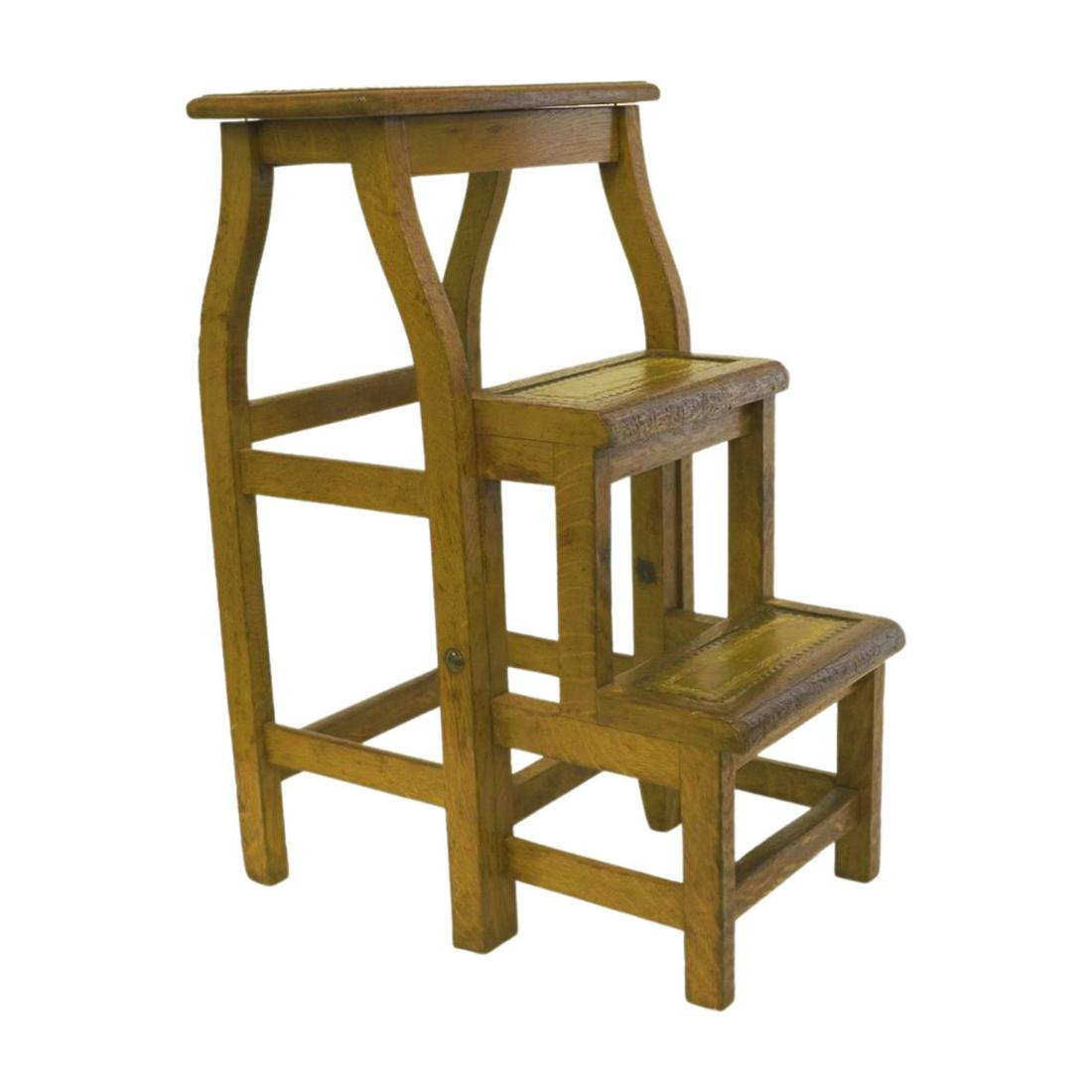 FOLDING ANTIQUE ENGLISH LIBRARY STEPS (1 of 10)