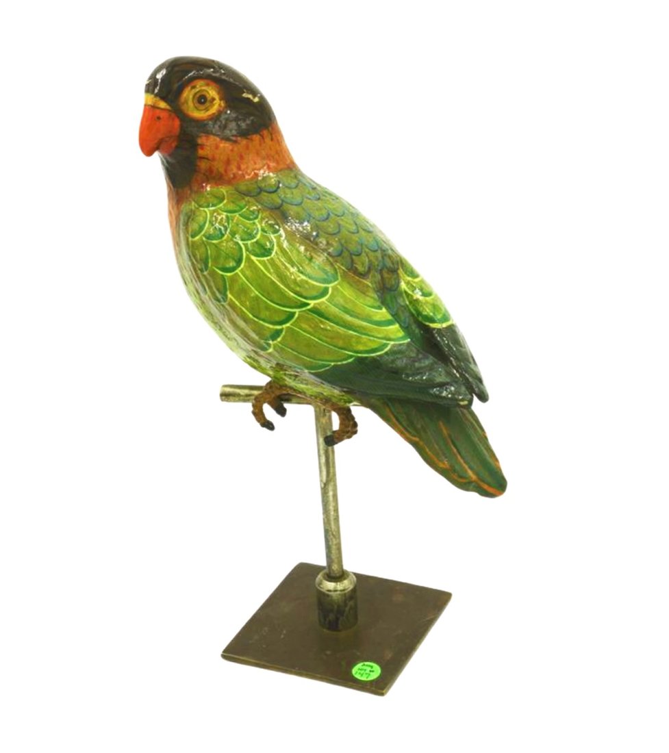 VINTAGE SERGIO BUSTAMANTE PAPIER-MACHE " LOVE PARROT" SCULPTURE (1 of 6)