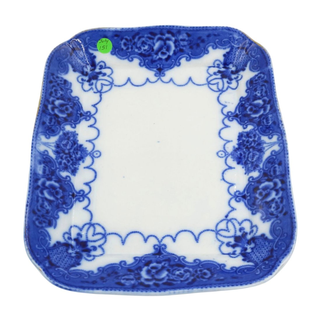 ANTIQUE STAFFORDSHIRE FLOW BLUE LONSDALE PLATTER (1 of 4)