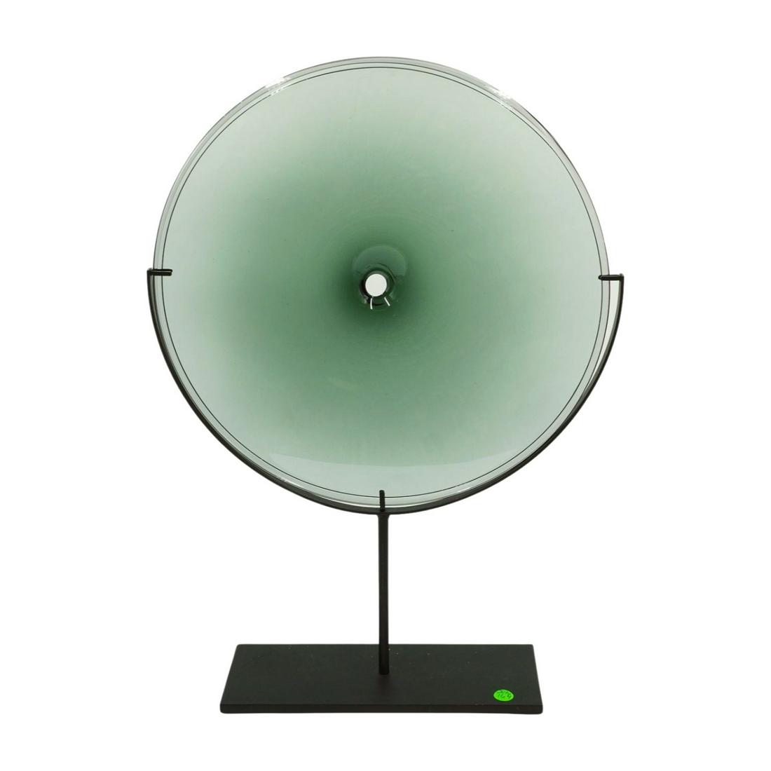 SKLO ART GLASS "POOL" ON IRON STAND (1 of 5)