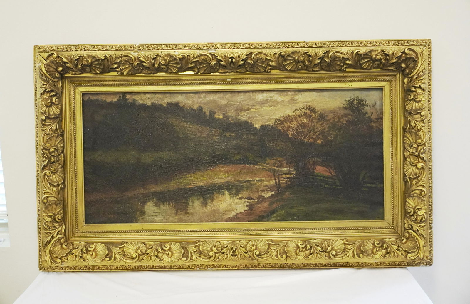 LARGE GEORGE EDWARD COOK (English, 1844-1905) LANDSCAPE OIL (1 of 8)