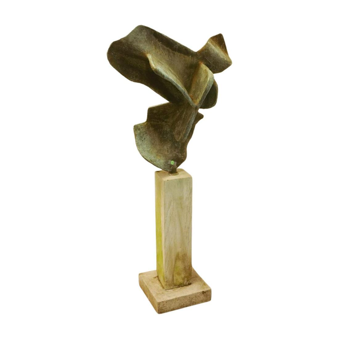 LARGE BRONZE MCM 1950 WILLIAM (WILLIE) WOLFF JOSEPH ABSTRACT sculture (1 of 3)