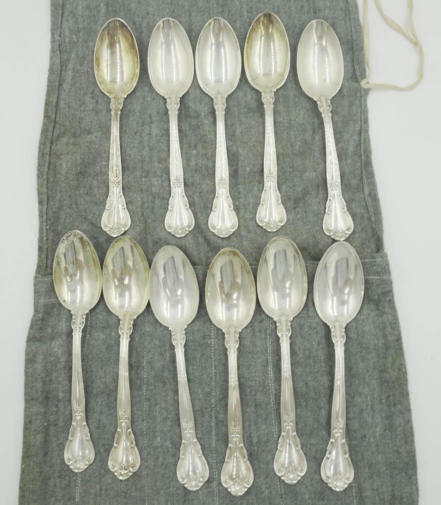 11 GORHAM CHANTILLY STERLING TEASPOONS (1 of 1)