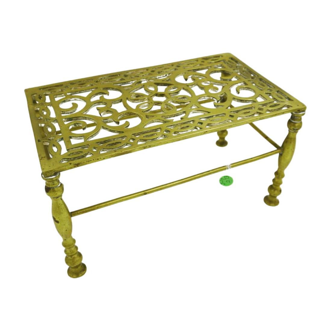 ANTIQUE SOLID BRASS KETTLE STAND (1 of 5)