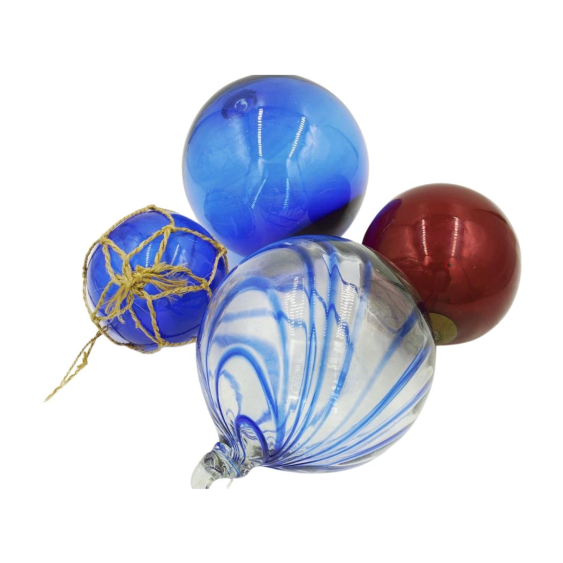 4 LARGE BLOWN GLASS BALLS - FISHING FLOAT - KUGEL (1 of 3)