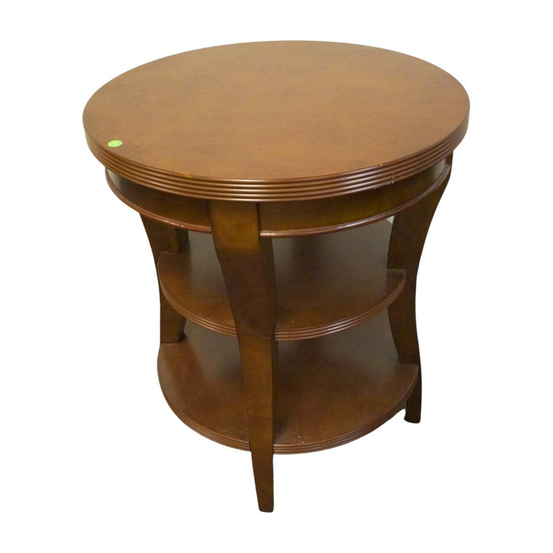 CHERRY WOOD ROUND OCCASIONAL SIDE TABLE (1 of 4)