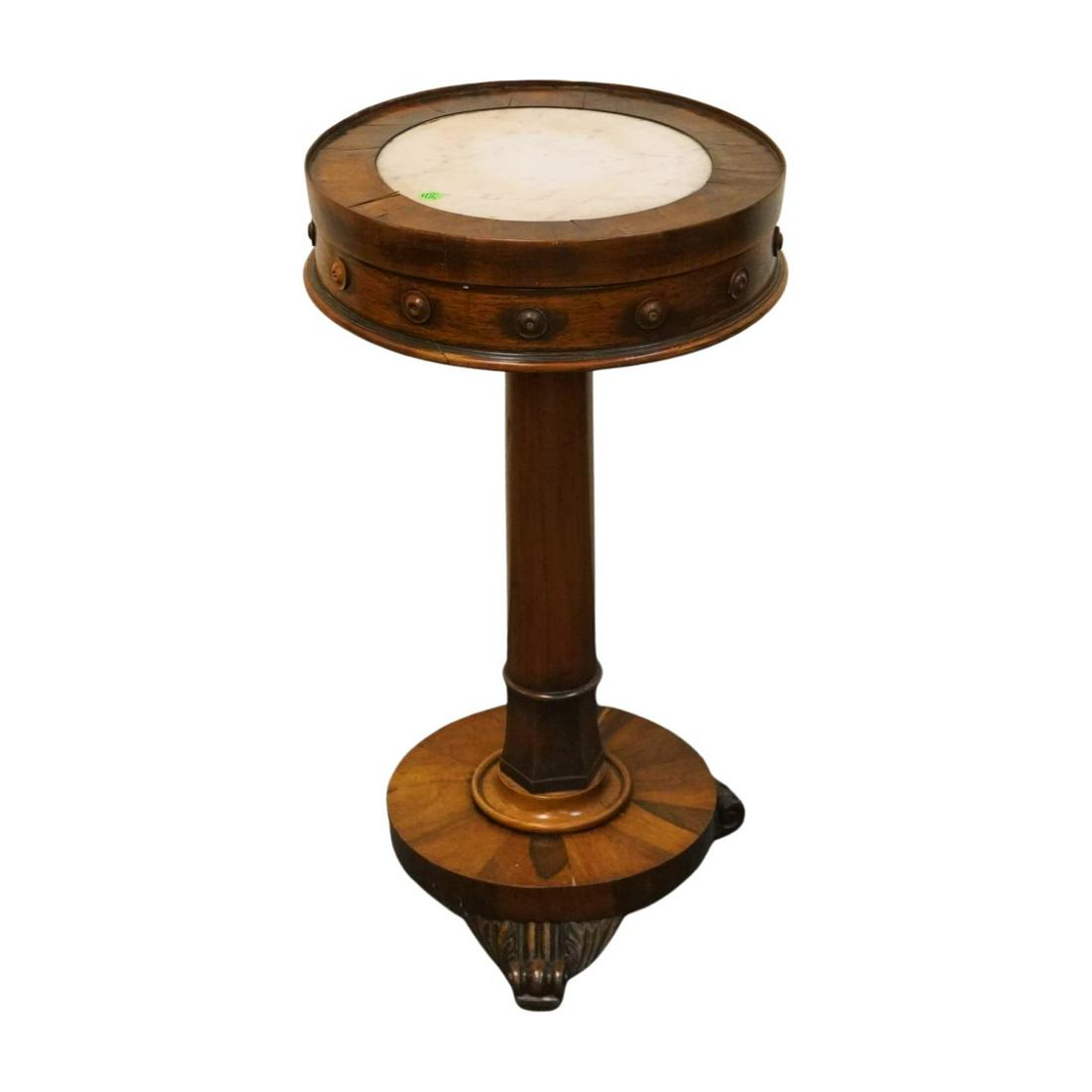 ANTIQUE MARBLE AND WOOD GAMING TABLE (1 of 8)