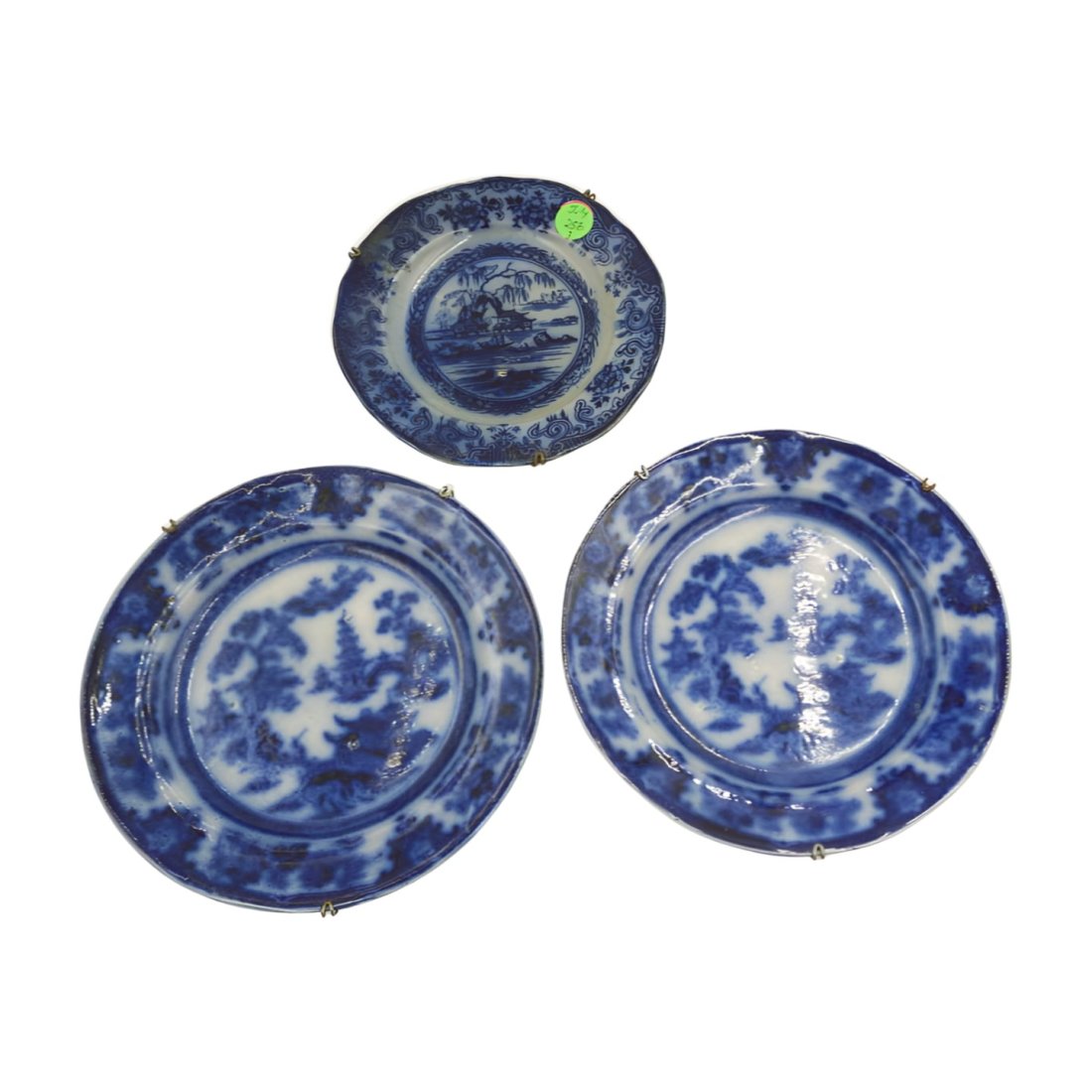 3 ANTIQUE FLOW BLUE ENGLISH PLATES (1 of 5)