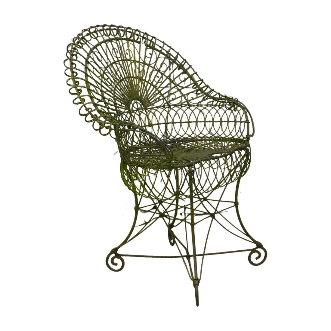 FRENCH WIRE GARDEN CHAIR 1940 (1 of 3)