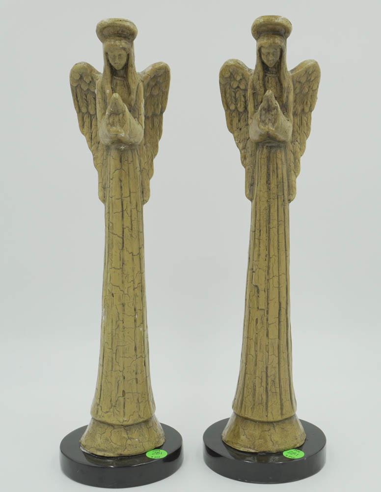 VINTAGE PAIR PRAYING ANGEL CANDLESTICK HOLDERS (1 of 4)