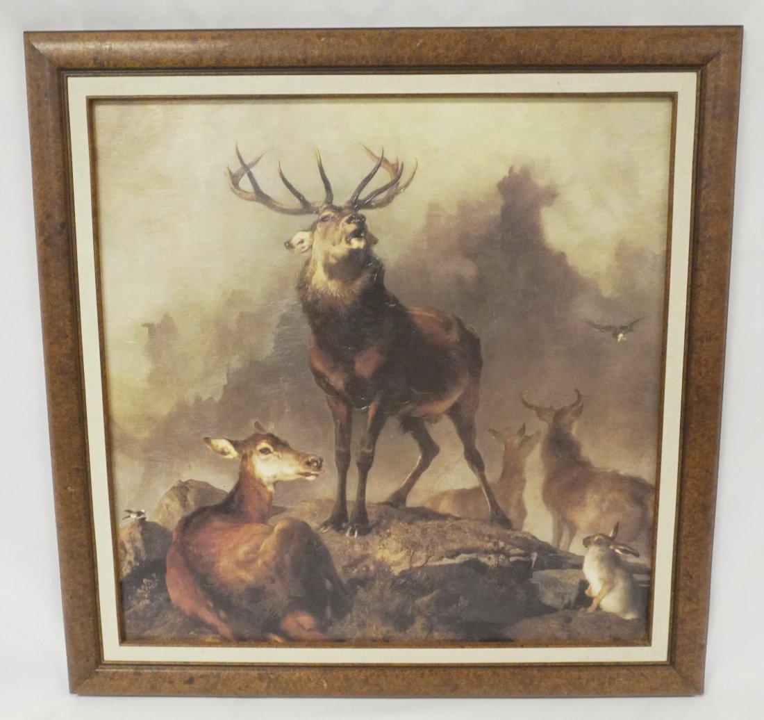 VINTAGE HIGHLAND DEER PRINT LANDSEER (1 of 4)