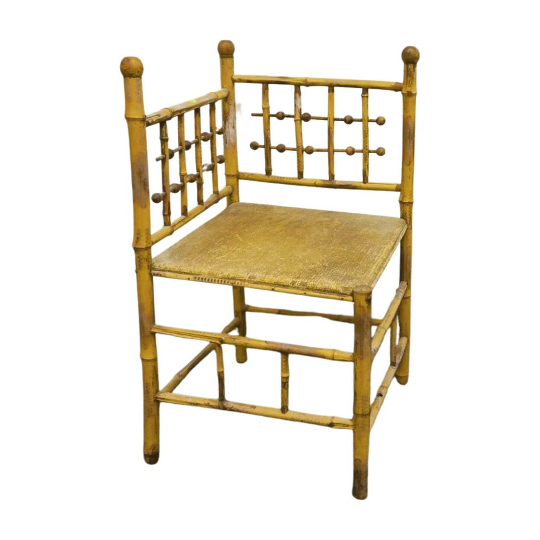 ANTIQUE AMERICAN BAMBOO CORNER CHAIR (1 of 3)