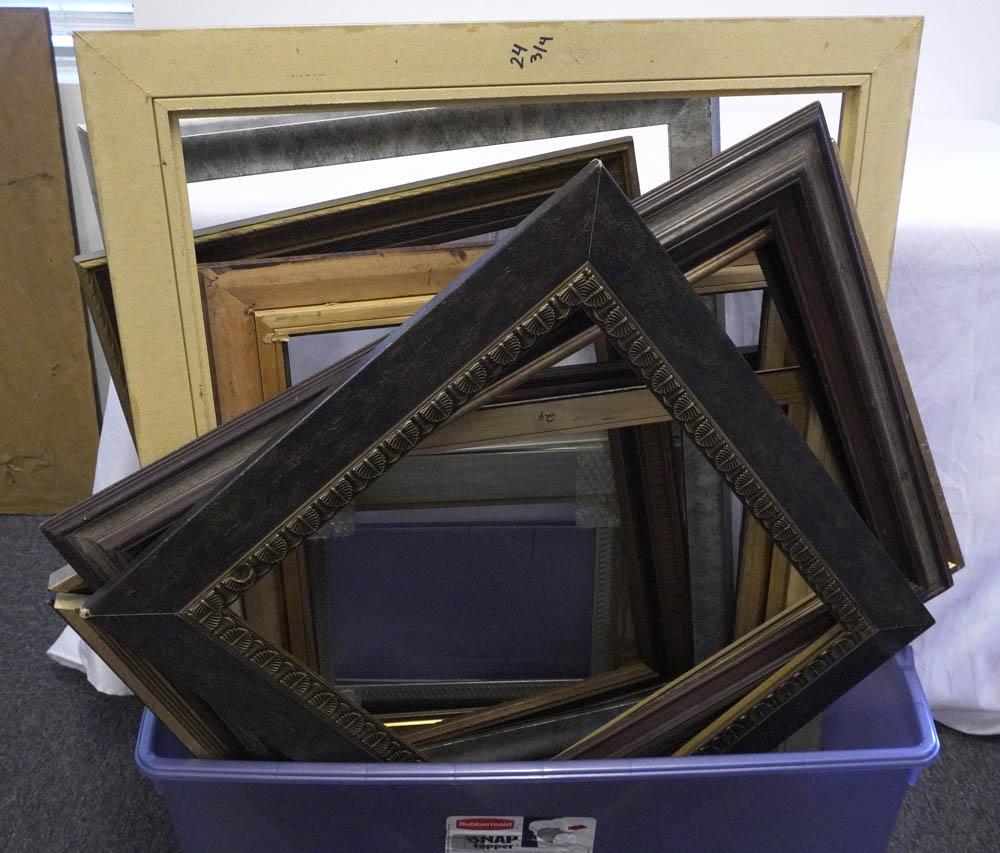 LARGE GROUP 13 FRAMES: Large group of 13 Contemporary Frames. Perfect for artist. Largest 30"x37"x1".