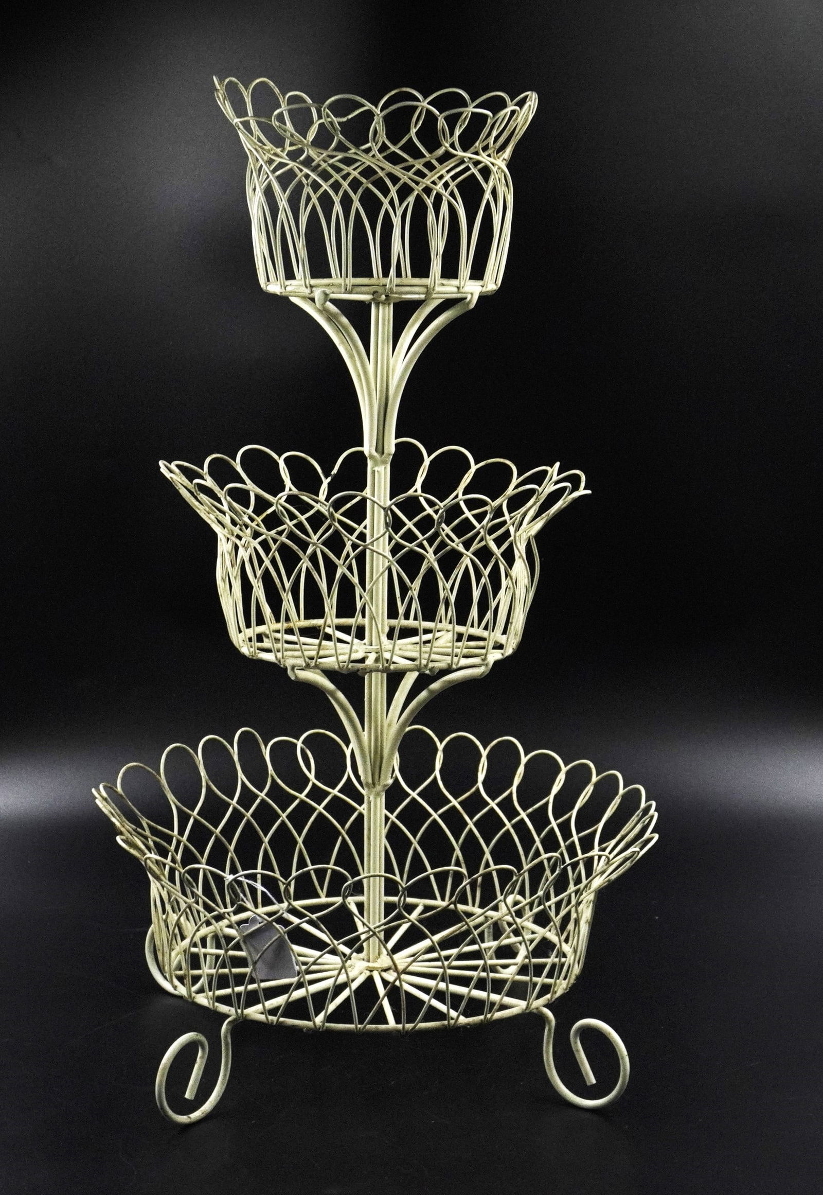 FRENCH VINTAGE 3 TIERED WIRE STAND (1 of 3)
