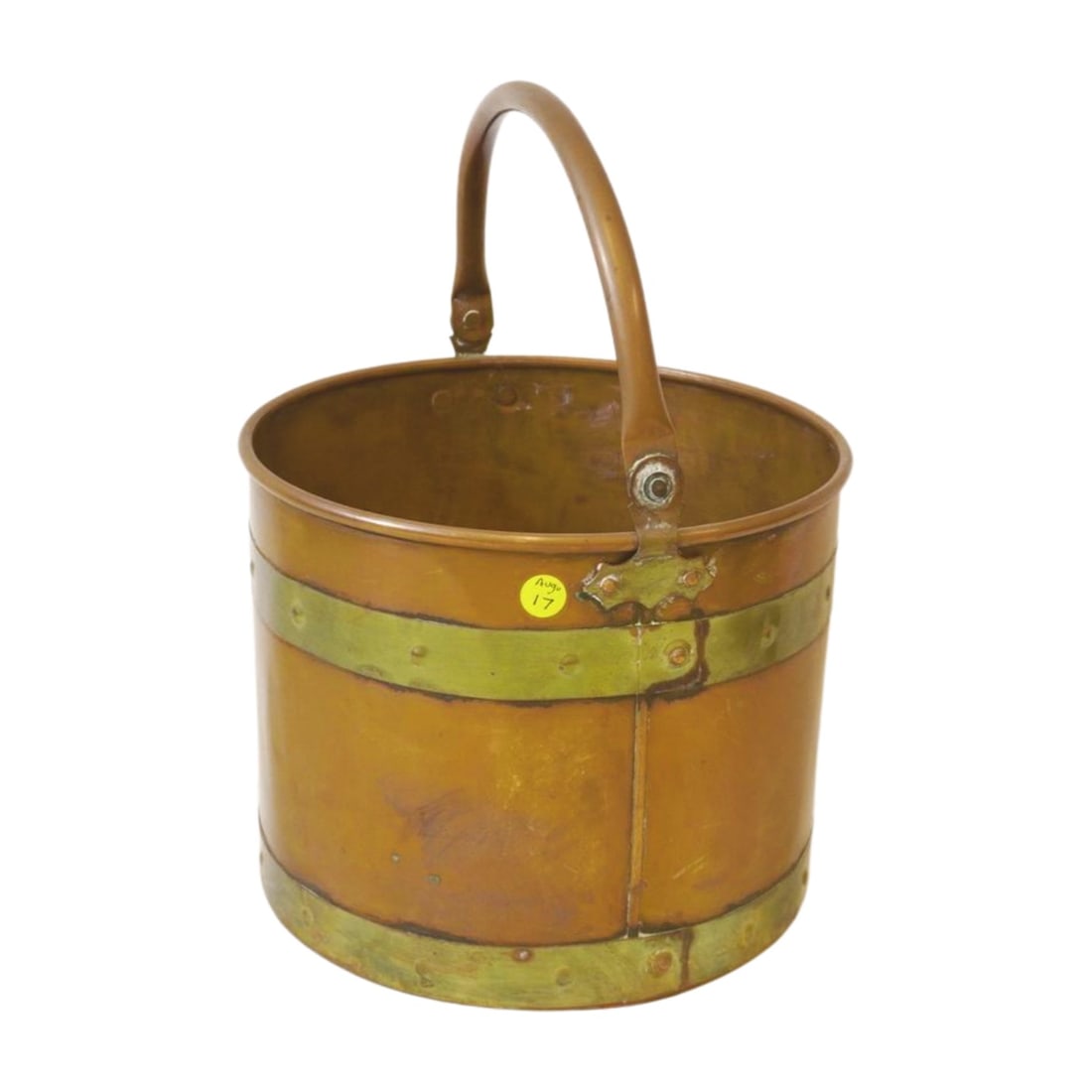 Antique Copper Bucket With Brass Strapping Auction