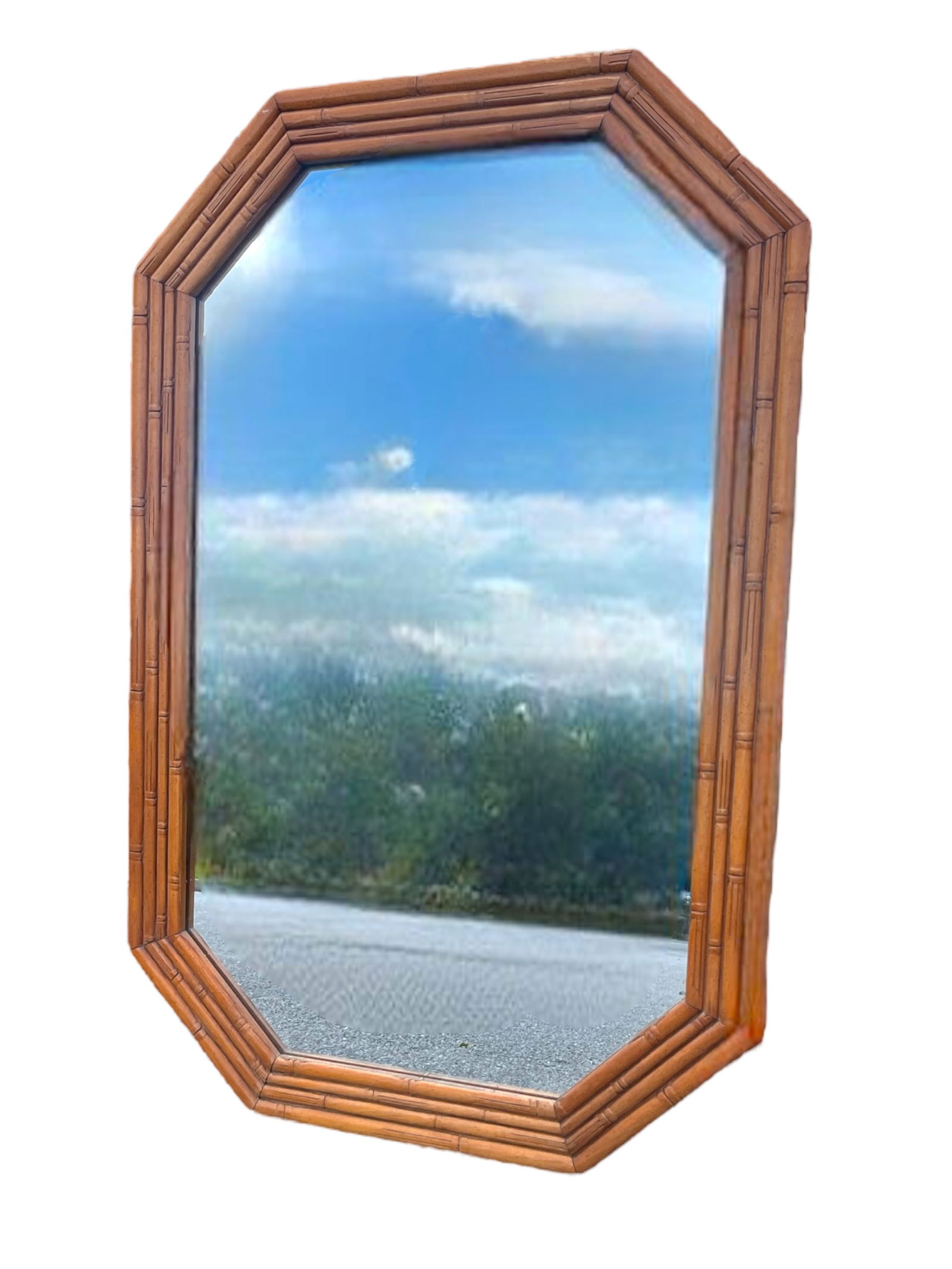 VINTAGE FAUX BAMBOO CHINOISERIE WALL MIRROR (1 of 4)