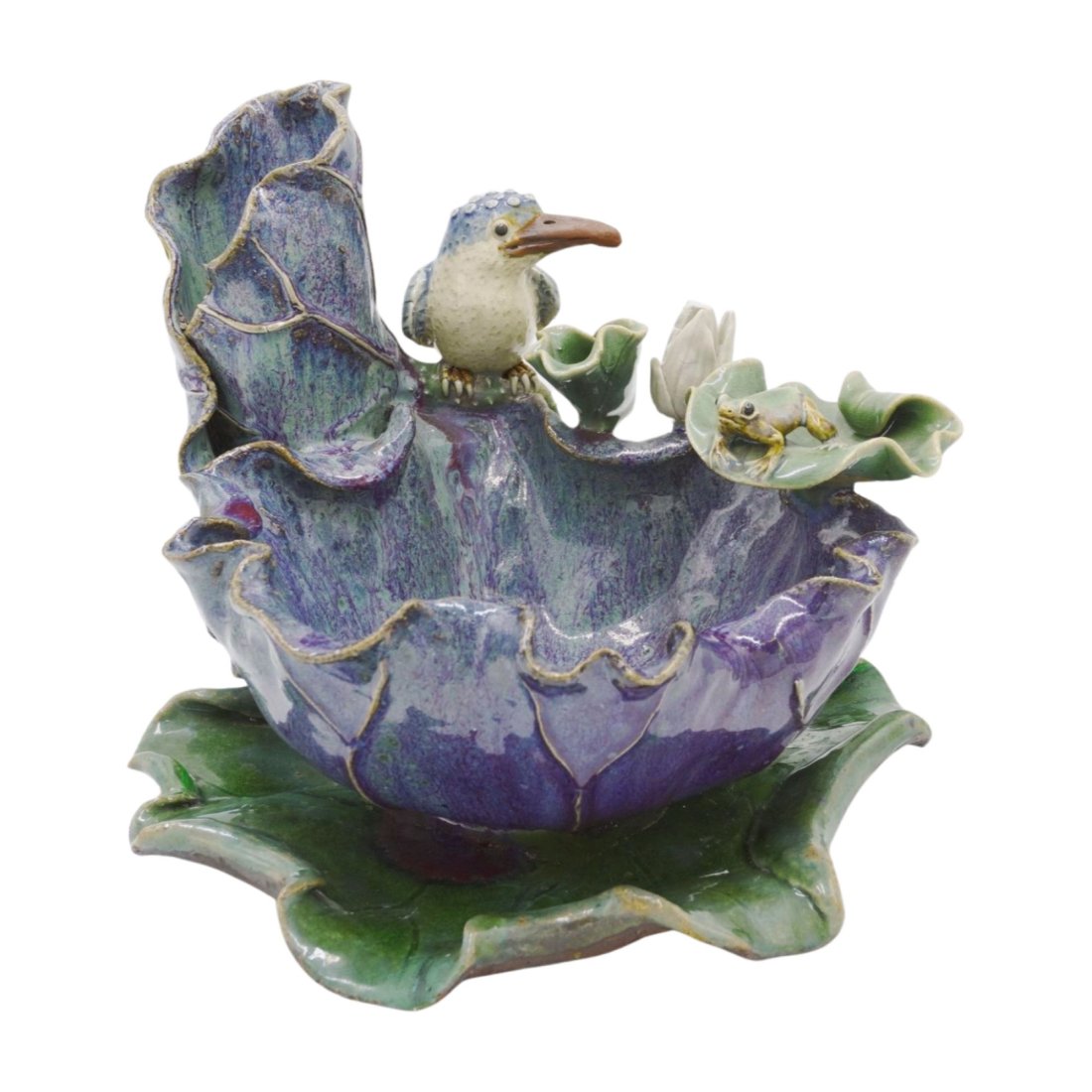 LARGE SIGNED CHINESE MAJOLICA KINGFISHER (1 of 10)