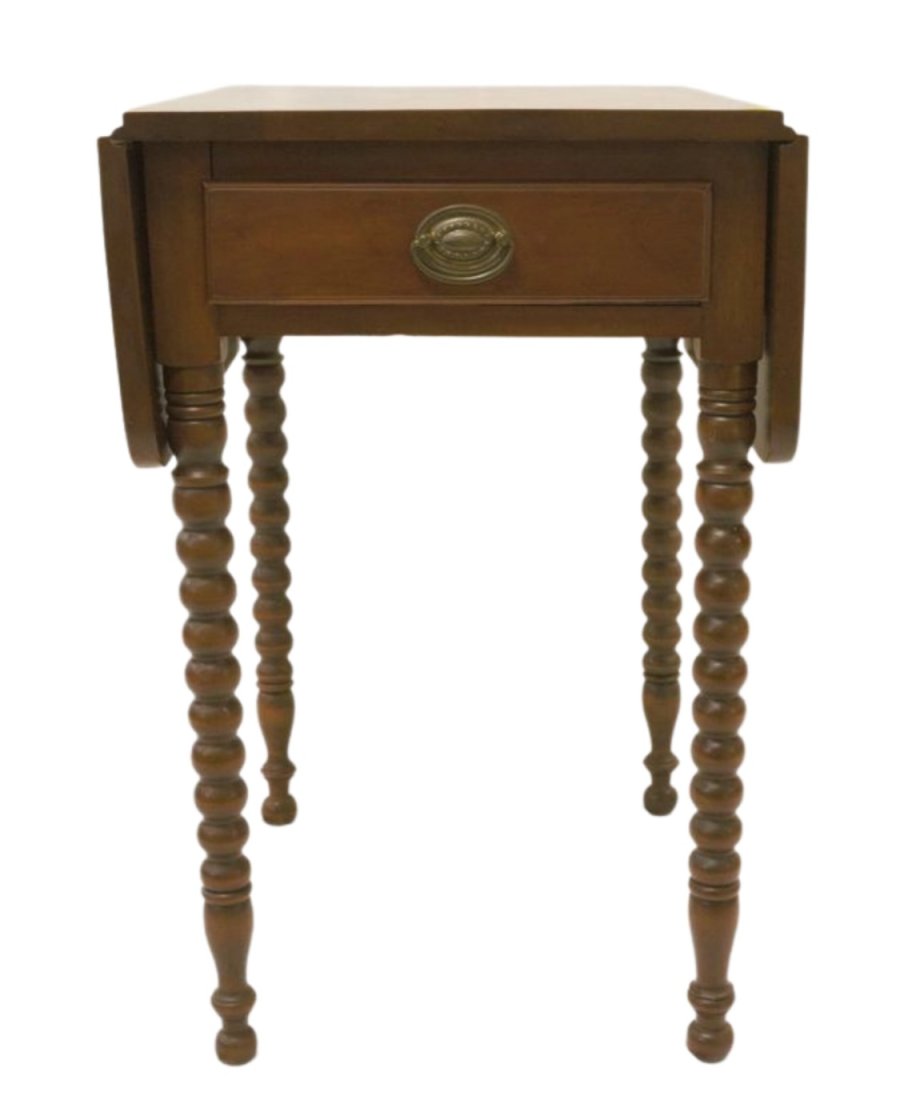 19TH C AMERICAN SHERATON DROP LEAF WORK TABLE (1 of 8)