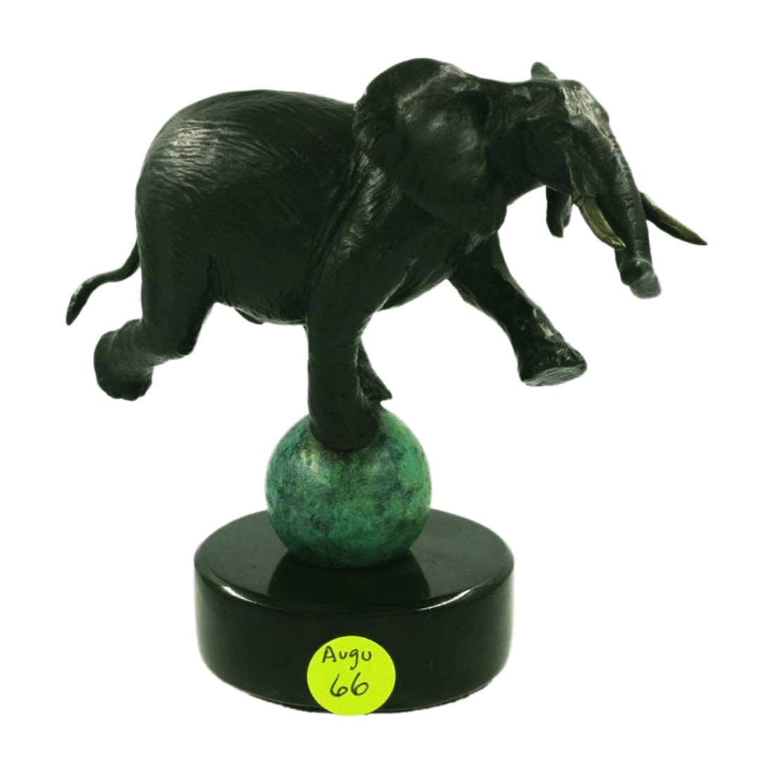 BRONZE CIRCUS ELEPHANT ON BALL (1 of 5)