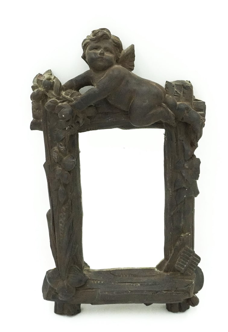 TERRACOTTA PAINTED CHERUB MIRROR (1 of 7)