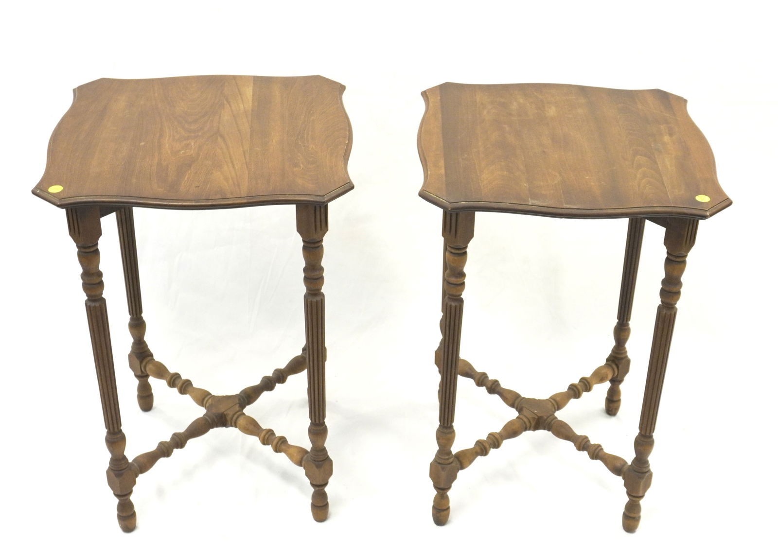 PAIR MATCHING ANTIQUE WALNUT SIDE TABLES (1 of 7)