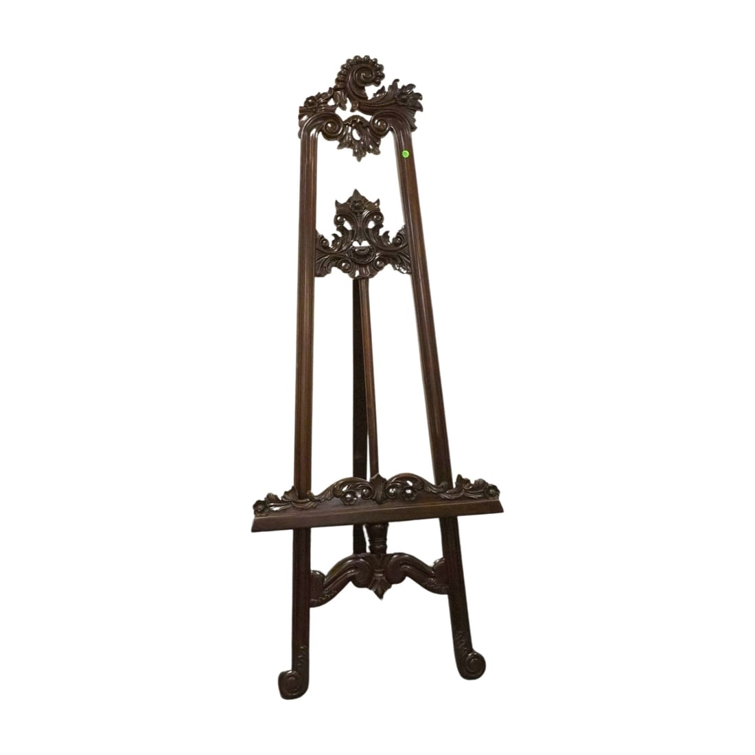 ORNATE CARVED MAHOGANY EASEL (1 of 5)