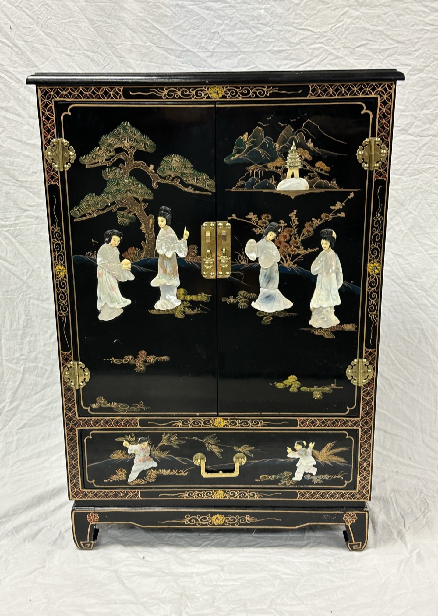MID CENTURY CHINOISERIE INLAID CABINET (1 of 7)