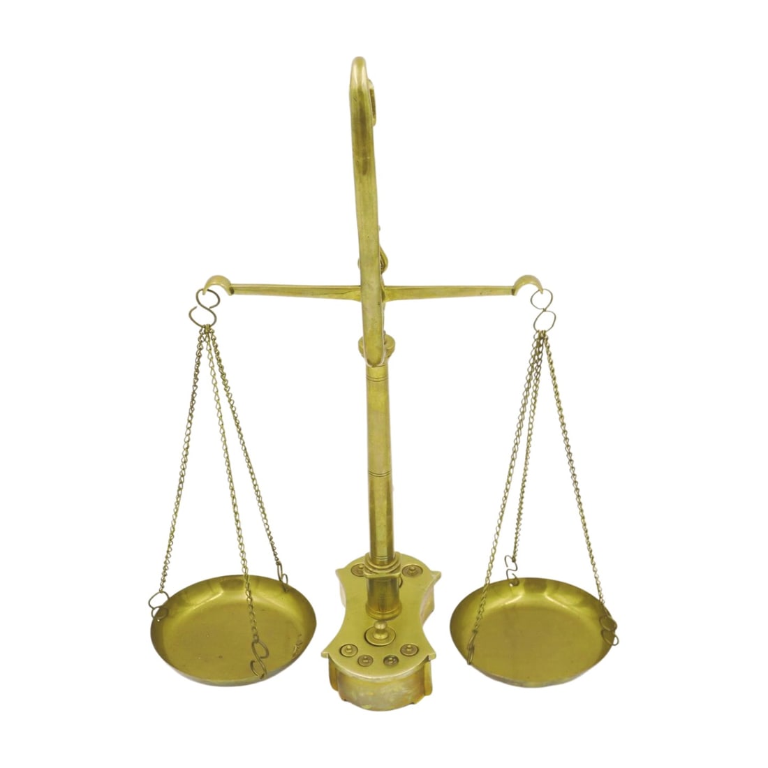 ANTIQUE MACO BRAGA BRASS APOTHECARY SCALE (1 of 5)