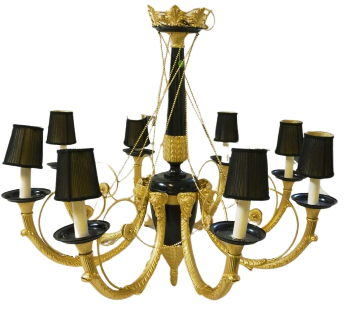 GILT & PATINATED BRONZE WHITE HOUSE CHANDELIER (1 of 7)