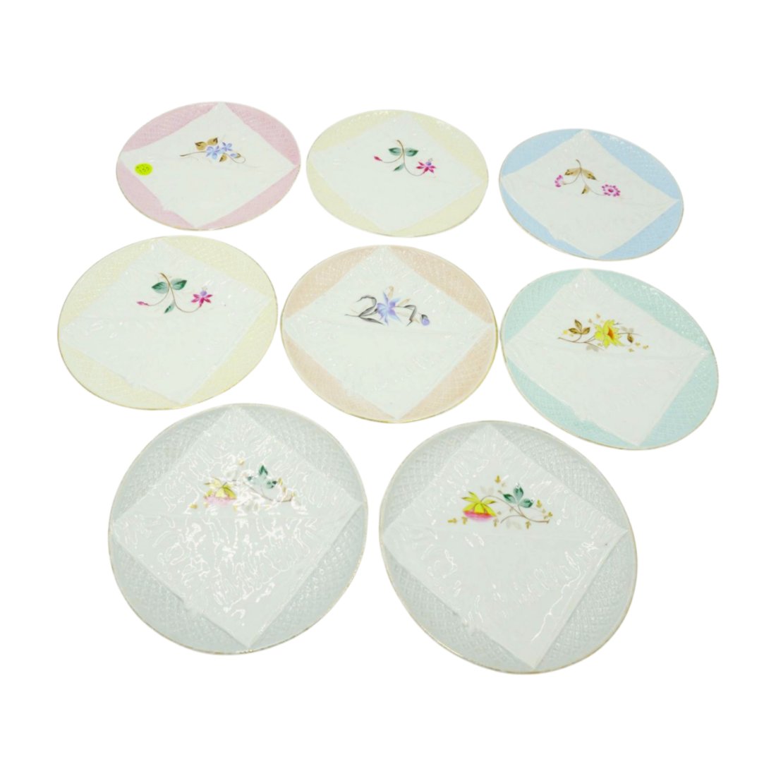 8 ANTIQUE GERMAN MAJOLICA NAPKIN PLATES (1 of 8)