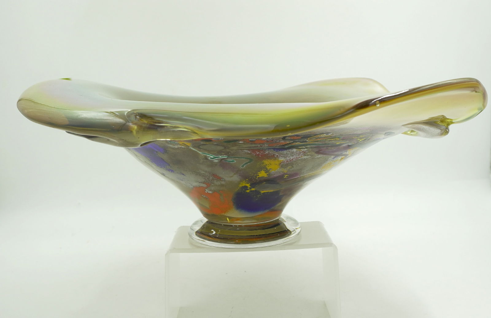 LARGE RODDY CAPERS HAND BLOWN ART GLASS BOWL (1 of 5)