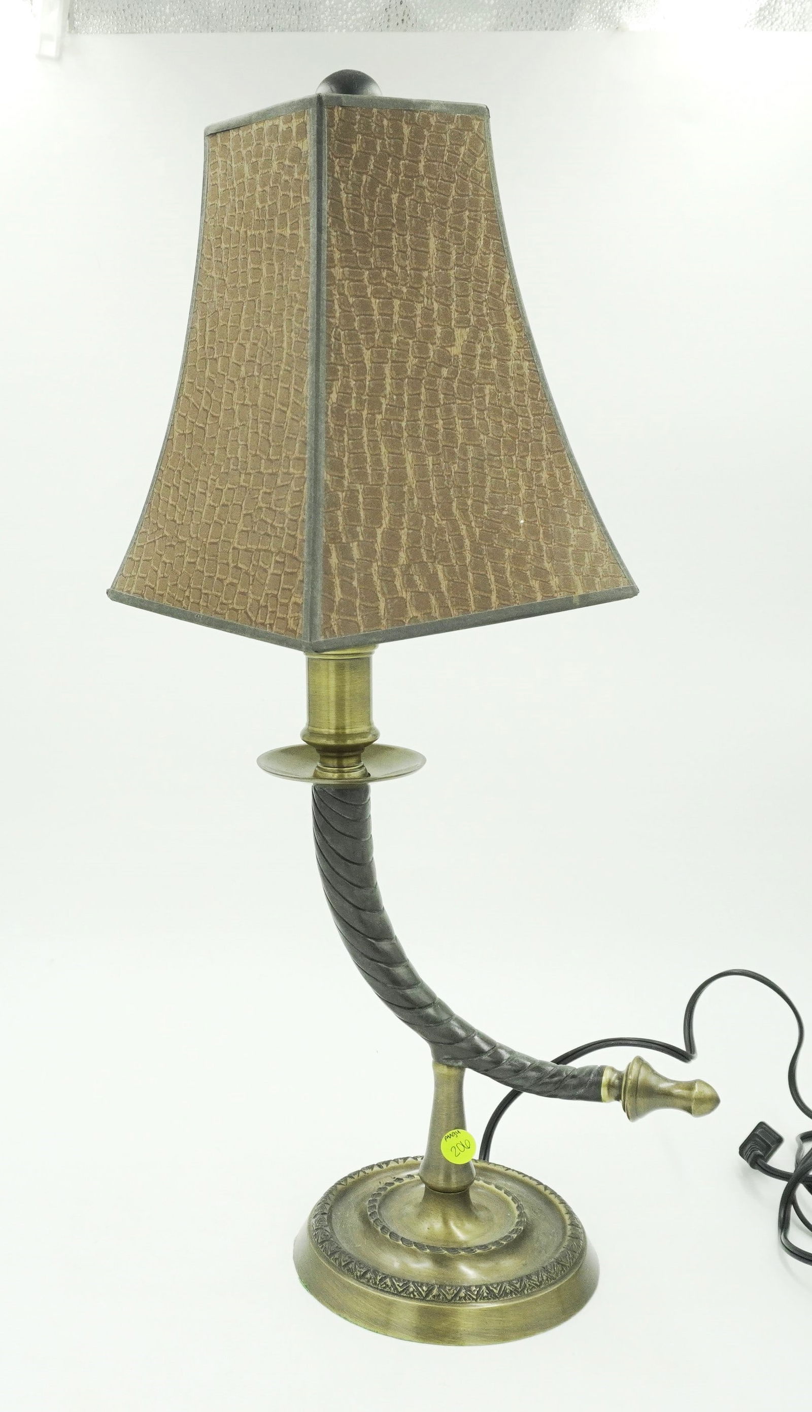 BRONZE & BRASS HORN TABLE LAMP (1 of 2)