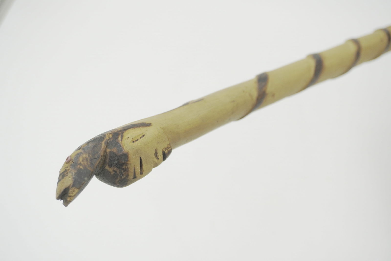 FOLK ART SNAKE MAN CANE / WALKING STICK (1 of 5)