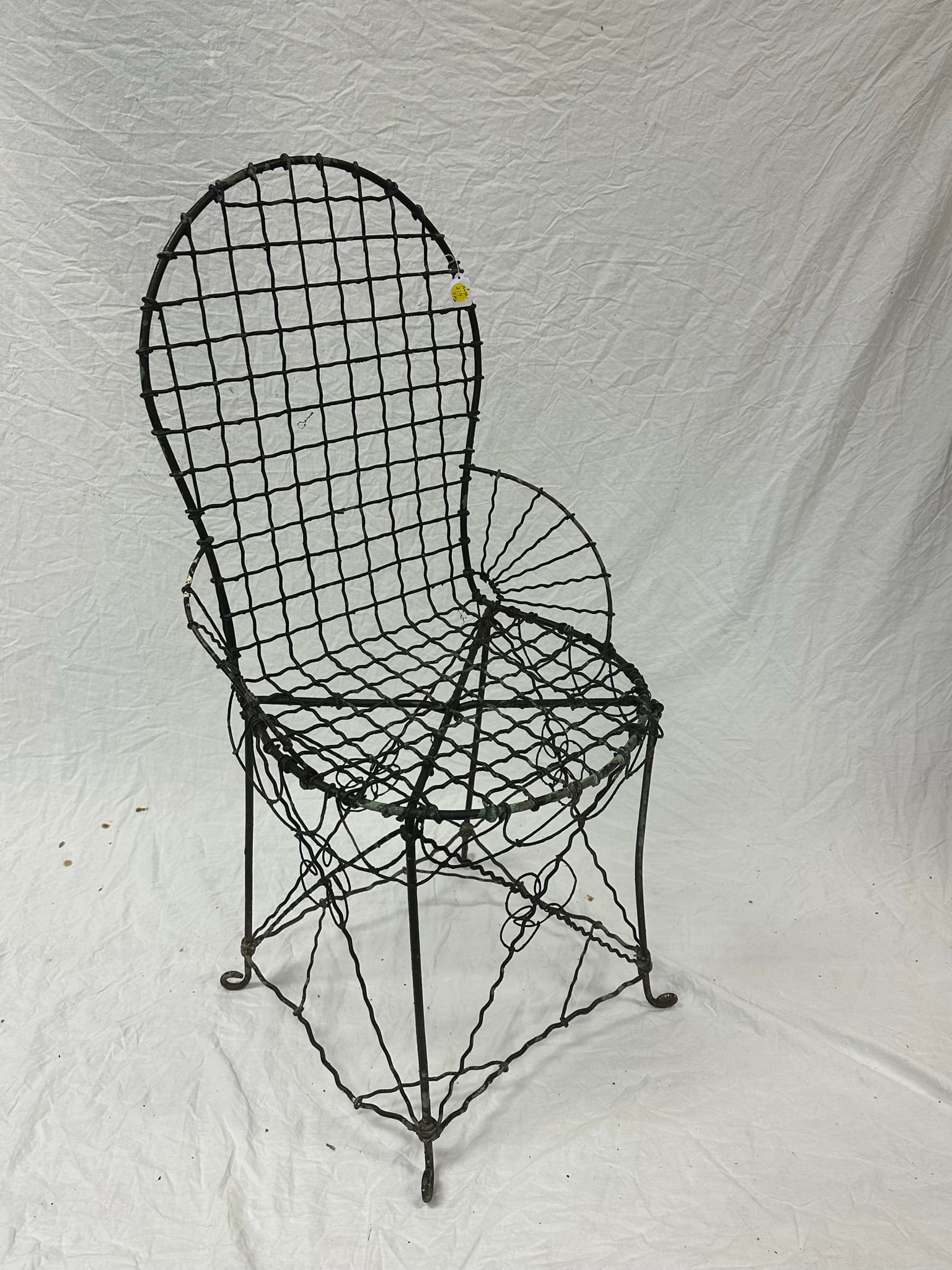 FRENCH WIRE GARDEN CHAIR & HANGING BASKET (1 of 5)