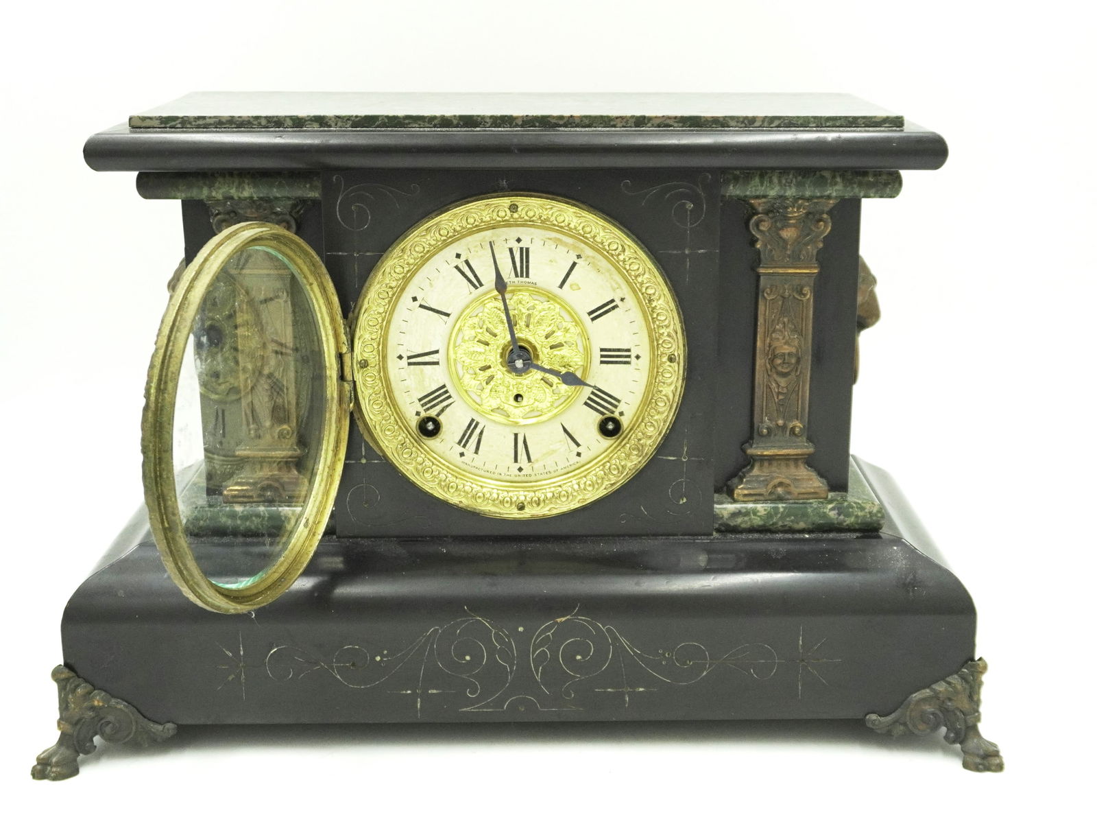 ANTIQUE SETH THOMAS MANTLE CLOCK (1 of 9)