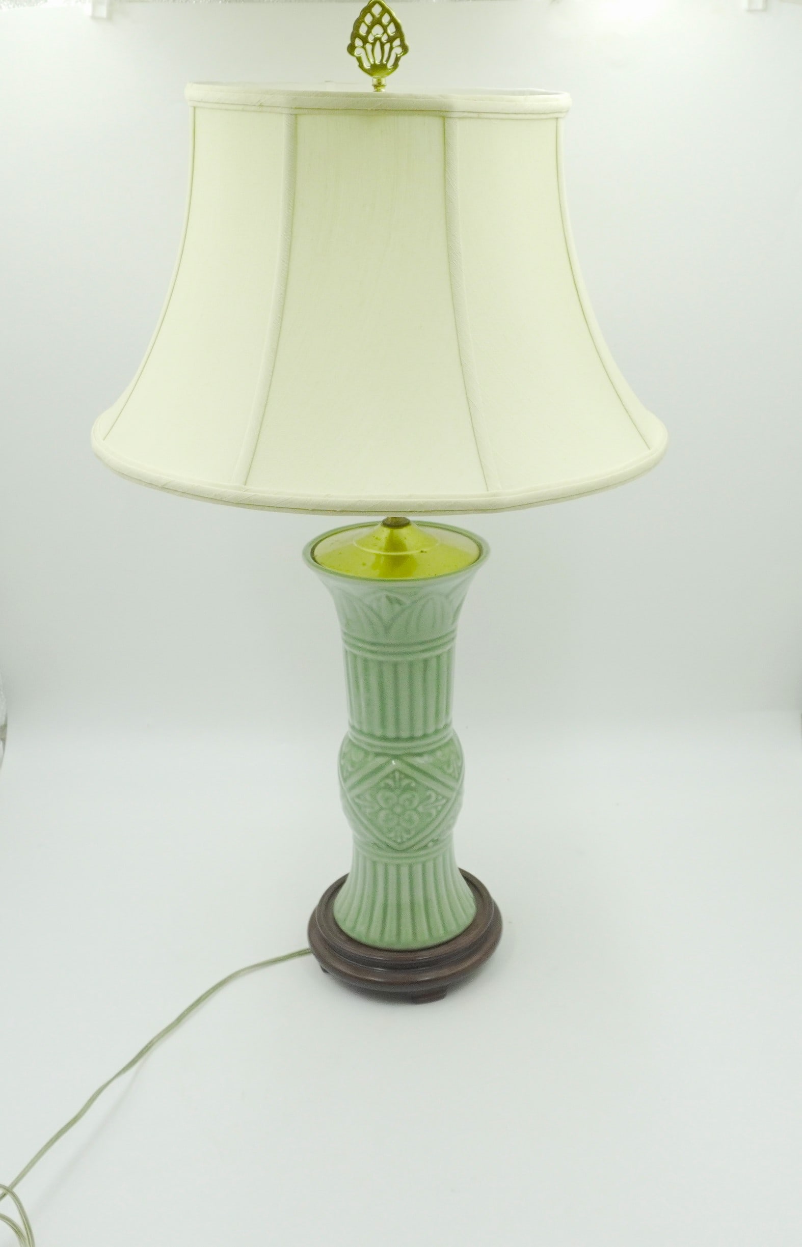 VINTAGE CELADON PORCELAIN LAMP (1 of 3)