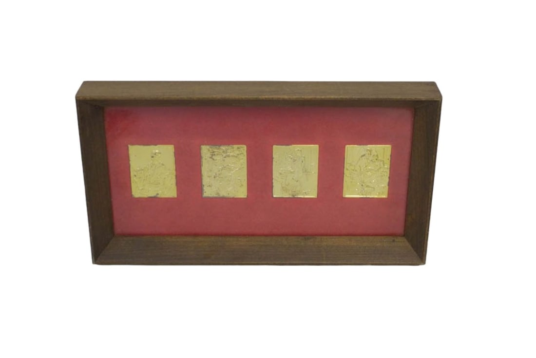 FOUR .999 SILVER BARS NORMAN ROCKWELL FRAMED (1 of 4)