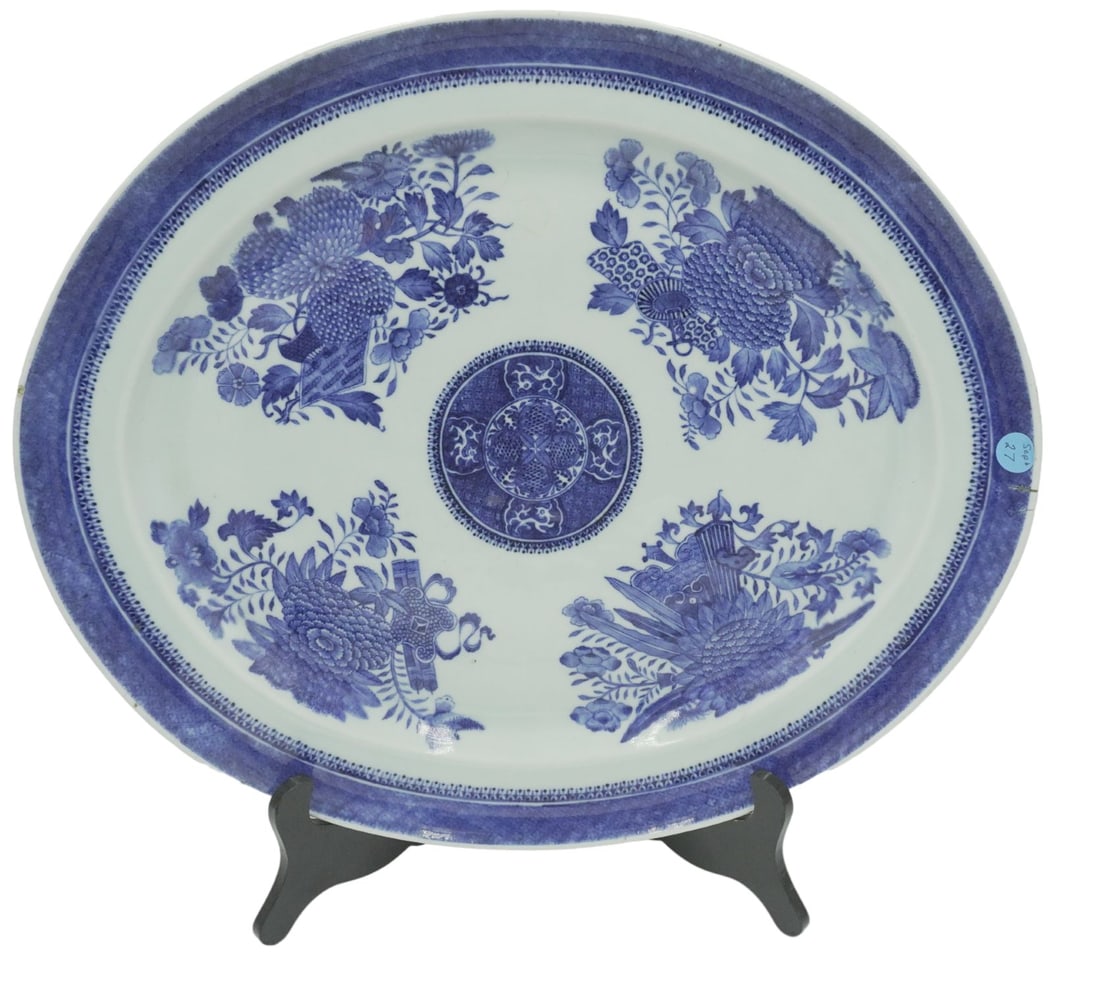 ANTIQUE LARGE BLUE FITZHUGH CHINESE PLATTER (1 of 5)