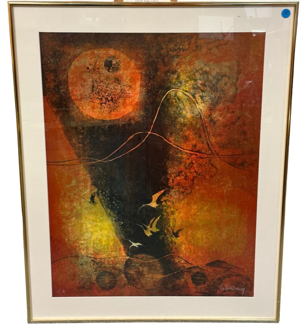 RARE LEBADANG ABSTRACT SIGNED LITHO ARTISTS PROOF (1 of 3)
