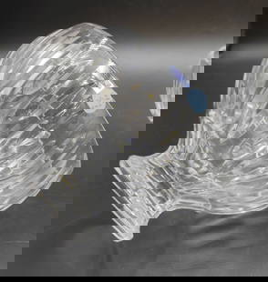 PAIR WATERFORD CRYSTAL MARQUIS PEDESTAL BOWLS: Matched Pair of Waterford Crystal Bowls in the "Marquis" Pattern. Each 7.5"x7.5"x5.5". Weight 7 lbs 8 oz. PROVENANCE: Gippy Plantation