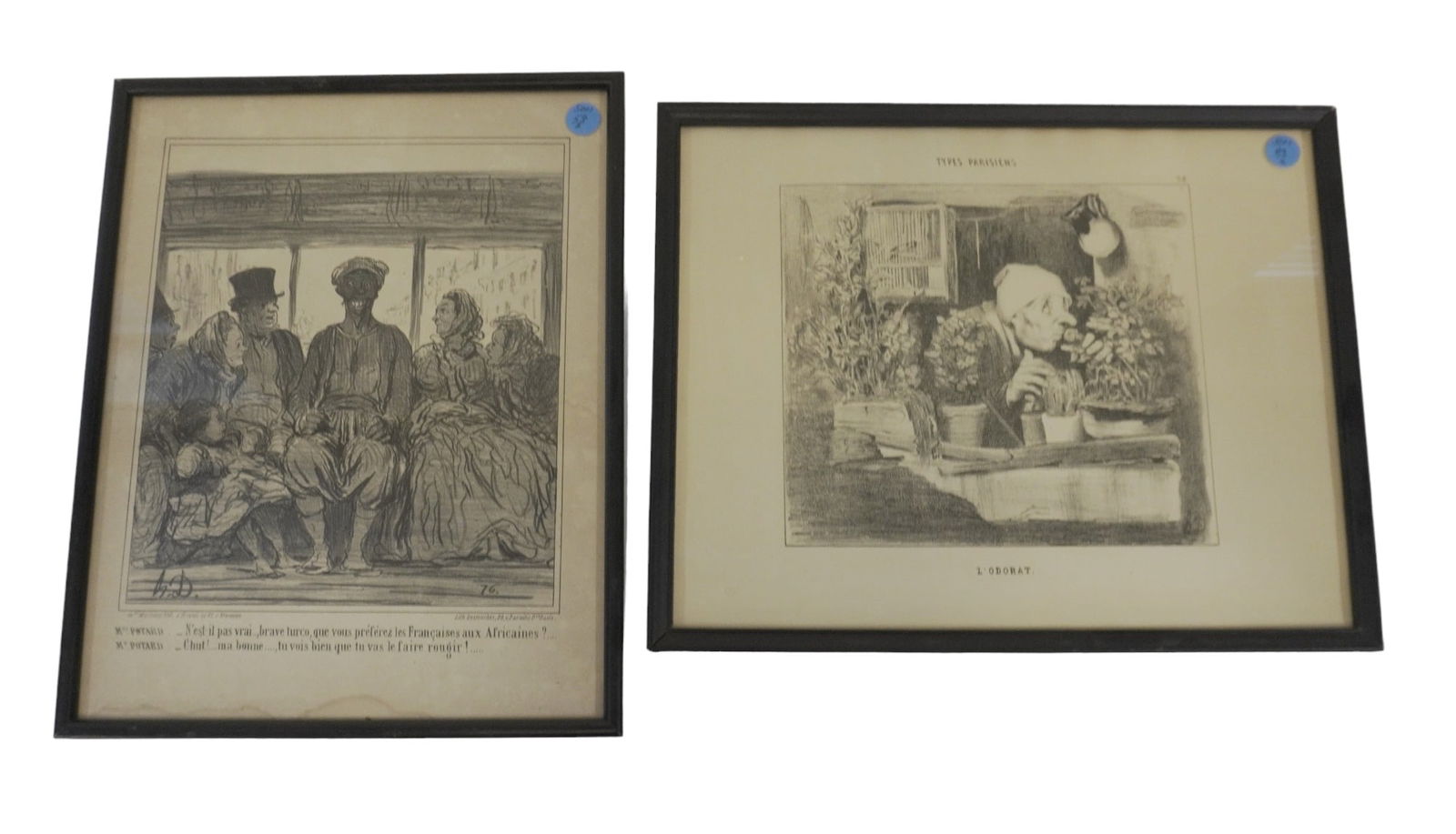 2 HONORE DAUMIER ANTIQUE LITHOGRAPH L'ODORAT (1 of 4)