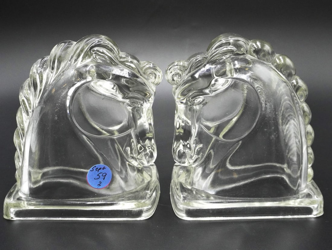 ART DECO FEDERAL GLASS HORSE BOOKENDS (1 of 7)