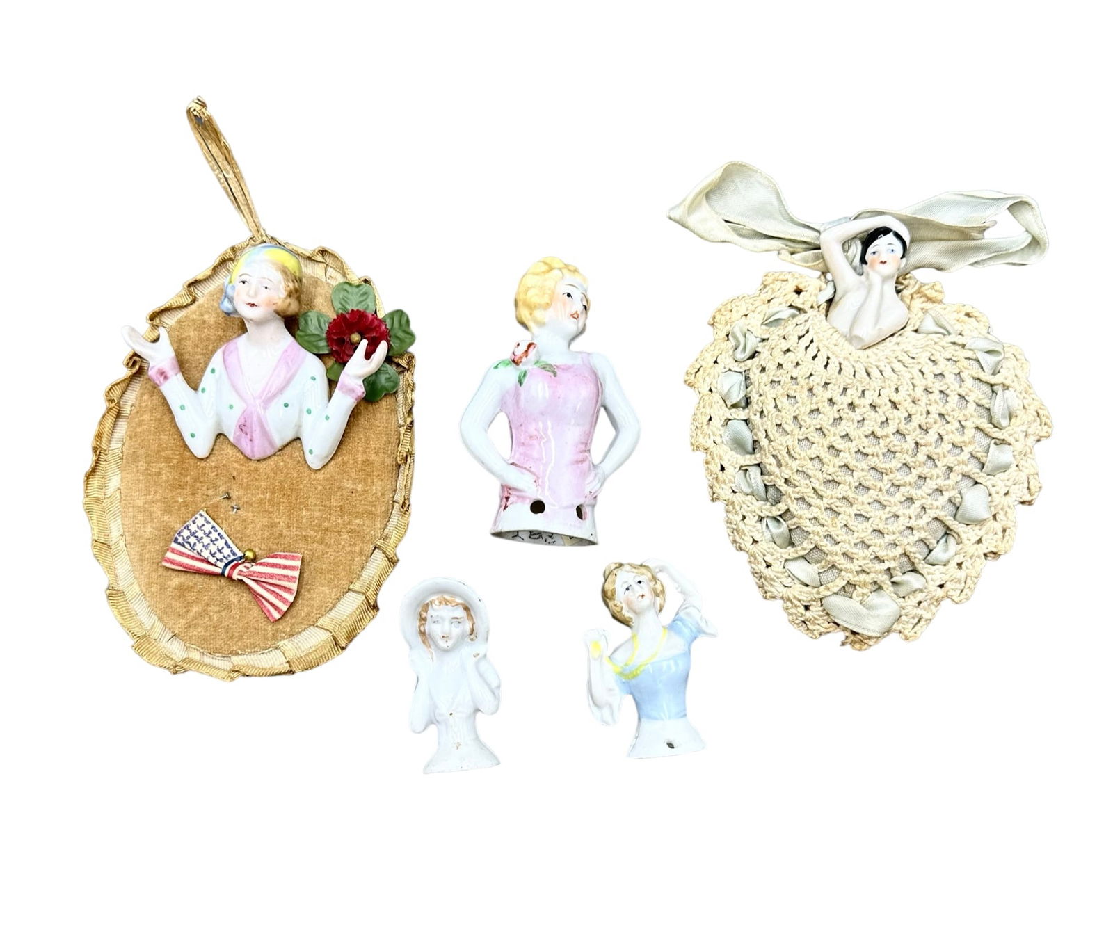 5 ART DECO PORCELAIN HALF DOLLS (1 of 5)