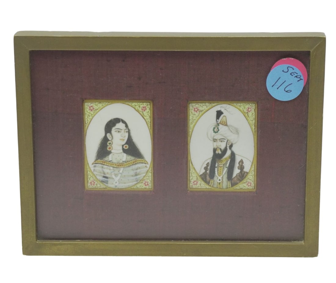 MUGHAL MINIATURE DOUBLE PORTRAIT (1 of 4)