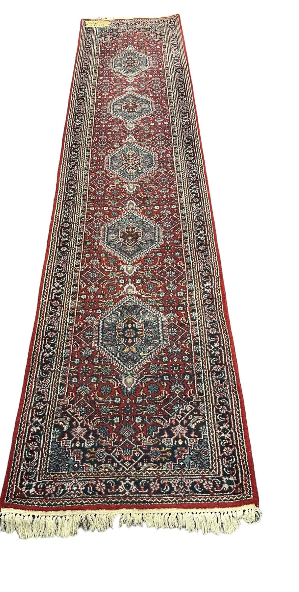 HAND KNOTTED INDO PERSIAN BIDJAR RUNNER 12 ft (1 of 2)