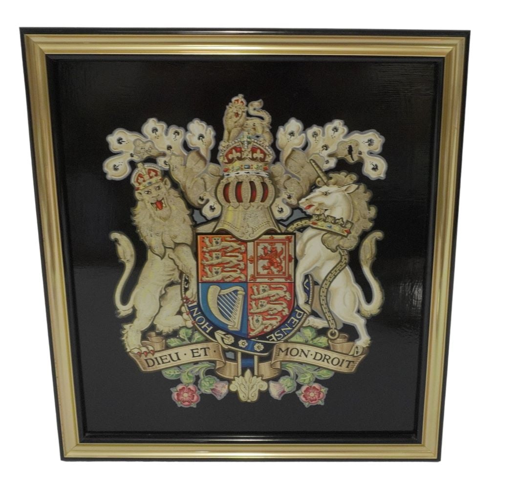 HAND PAINTED ROYAL COAT OF ARMS GEORGE II OF ENGLAND (1 of 5)